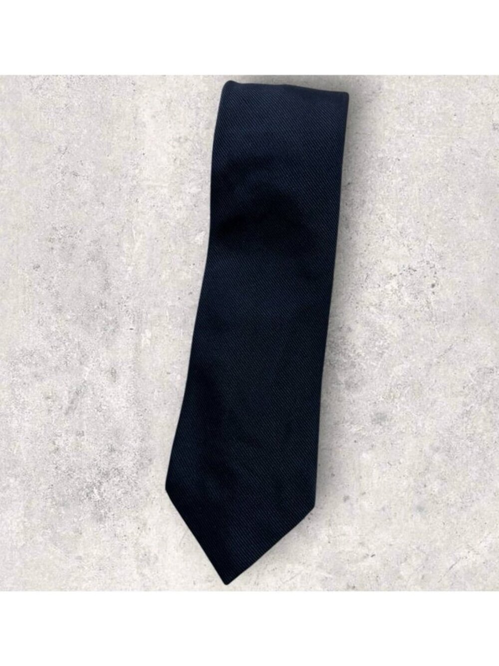 BATTISTONI Silk Tie ITALY Solid Navy W:3.8" EUC